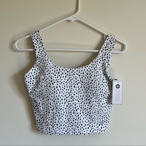 ⭐️NWT ASTORIA Luxe Ignite Sports Crop- White Speckle, Size L